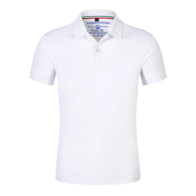 2019 Polo Shirts Men High Quality Cotton Short Sleeve Shirts Business Casual Solid Summer Sport Jerseys Golf Tennis Black Shirts