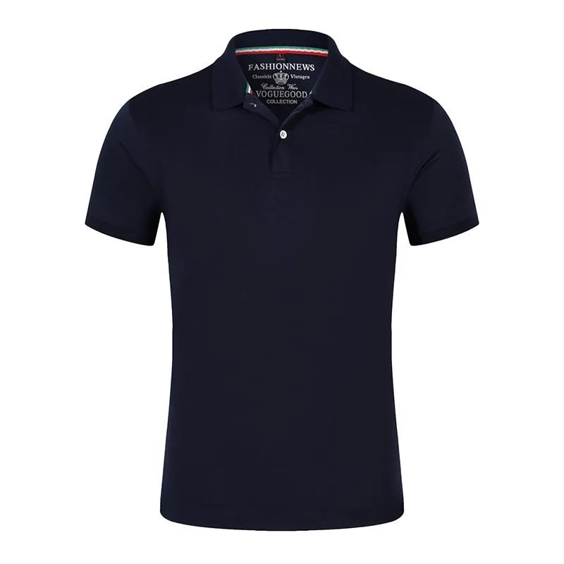 2019 Polo Shirts Men High Quality Cotton Short Sleeve Shirts Business Casual Solid Summer Sport Jerseys Golf Tennis Black Shirts
