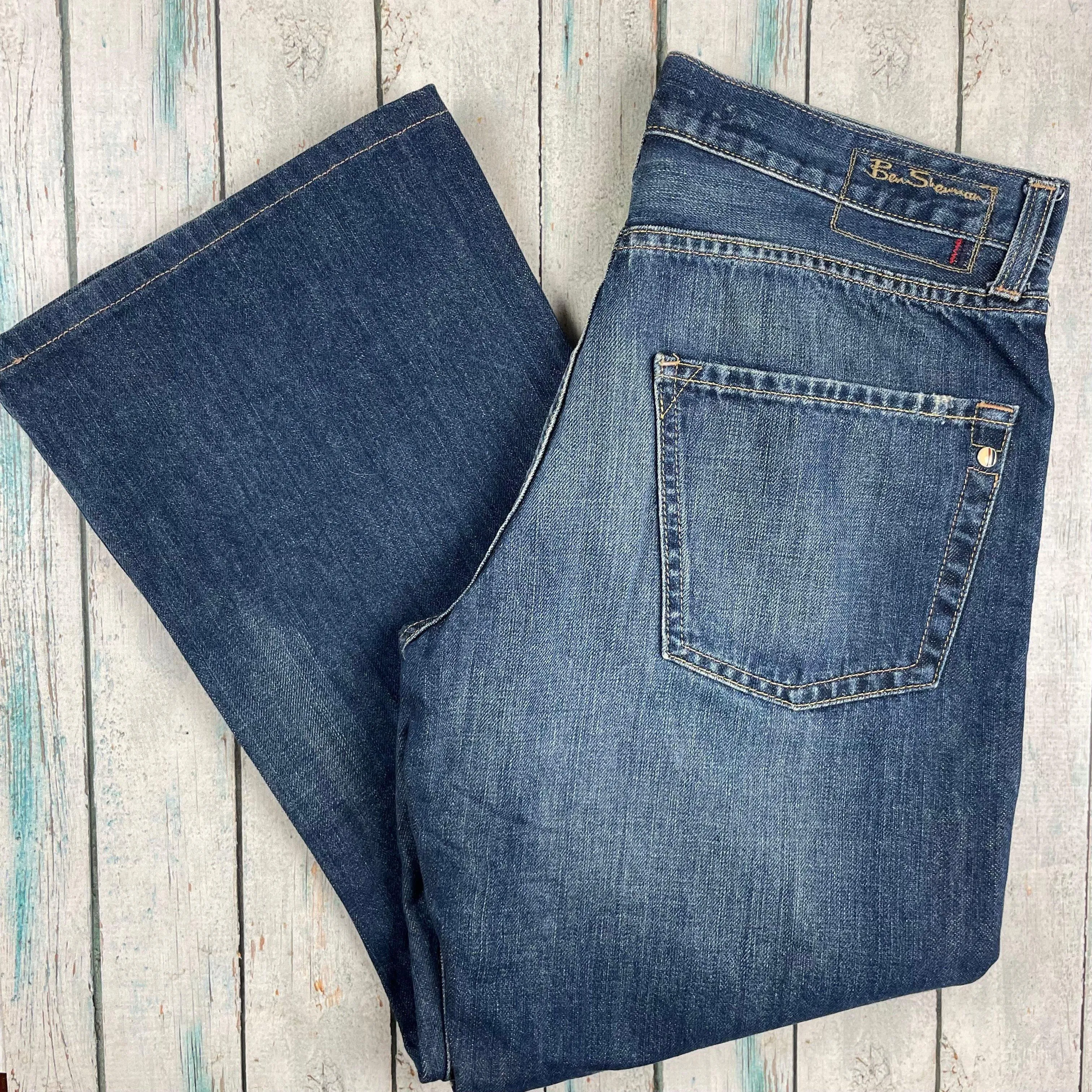 Ben Sherman Mens Bootcut Jeans- Size 32 Short