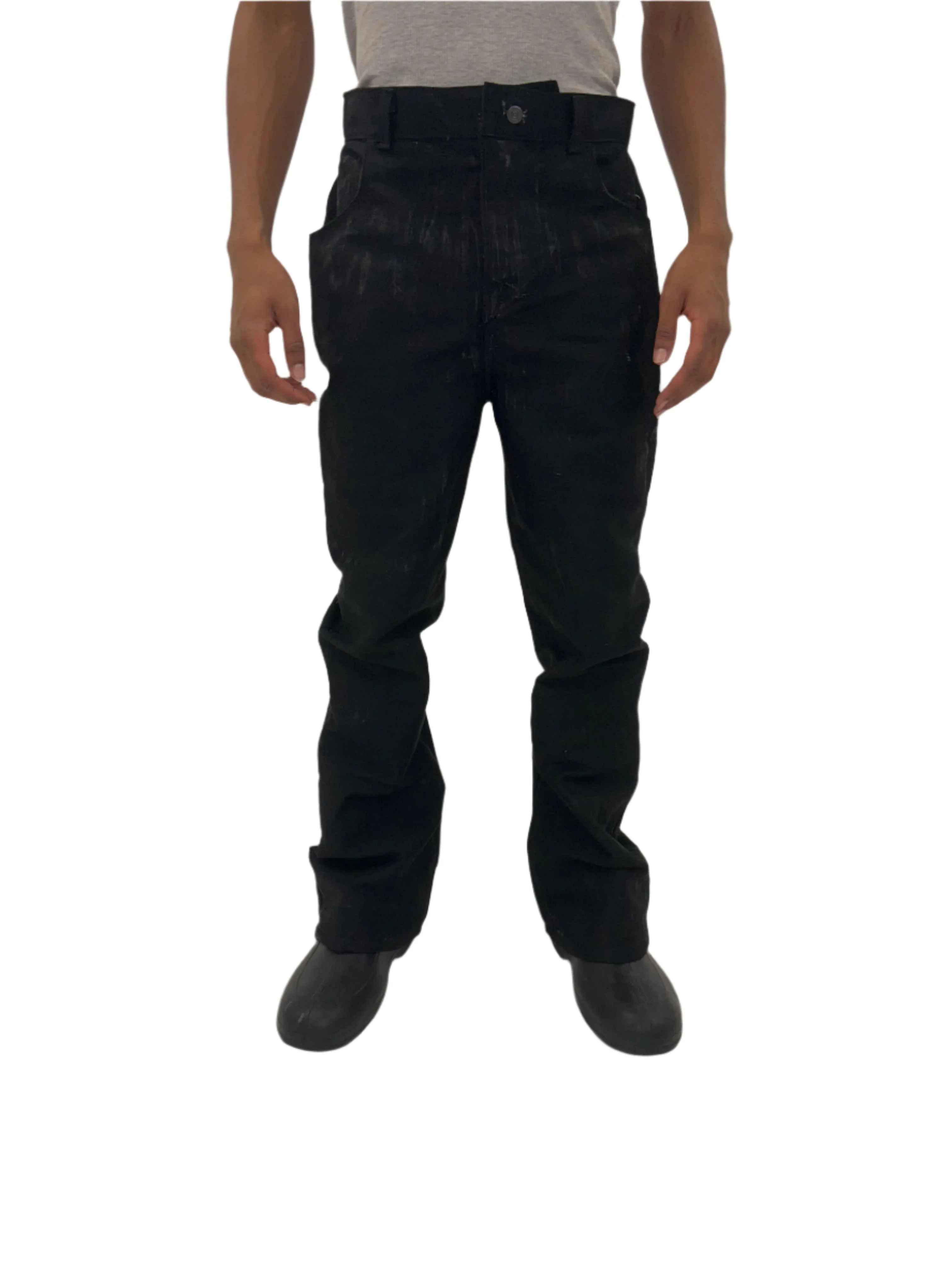BLACK WAXED DENIM