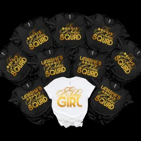Bougie Birthday Squad Personalized Birthday Party Shirts, Birthday Girl, Birthday Entourage