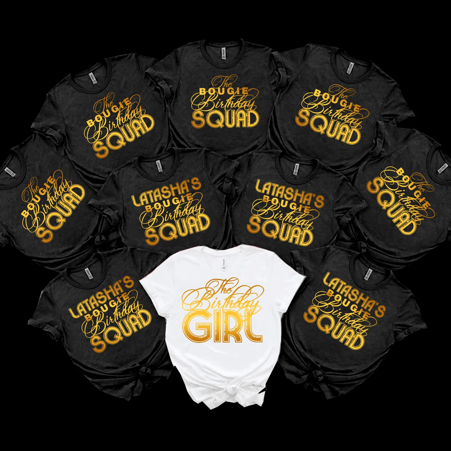 Bougie Birthday Squad Personalized Birthday Party Shirts, Birthday Girl, Birthday Entourage