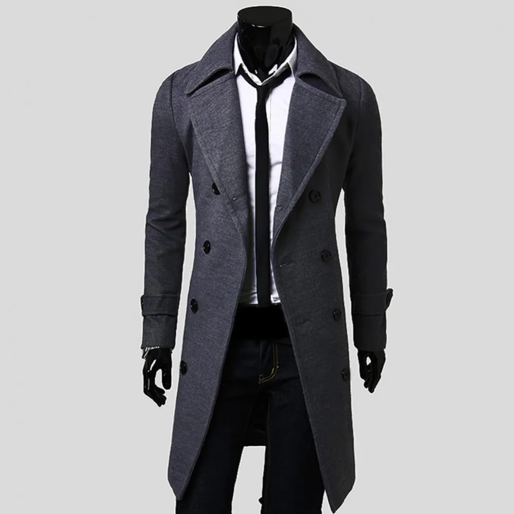 Dropshipping Fashion Men Solid Color Long Sleeve Lapel Button Slim