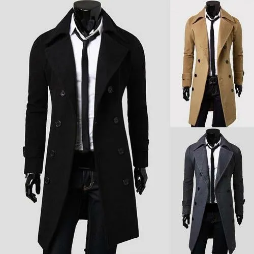Dropshipping Fashion Men Solid Color Long Sleeve Lapel Button Slim
