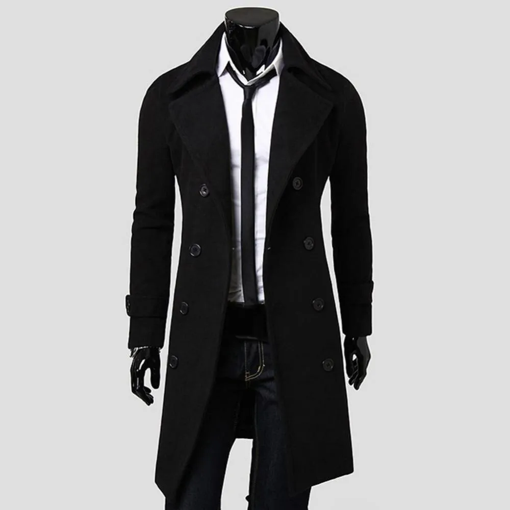Dropshipping Fashion Men Solid Color Long Sleeve Lapel Button Slim