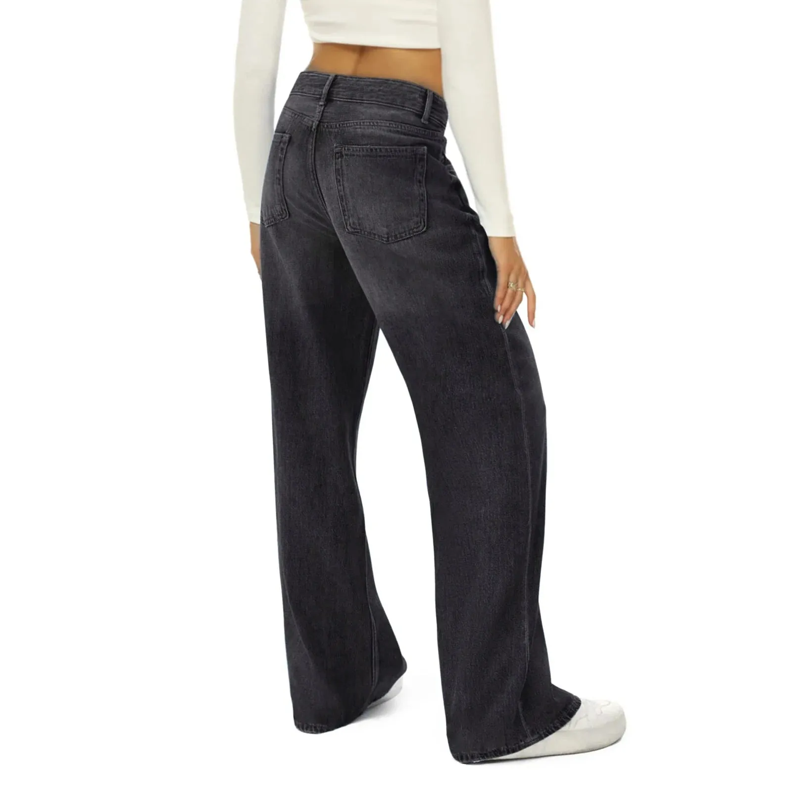 Fashion Casual Straight Leg Wide Leg Jeans