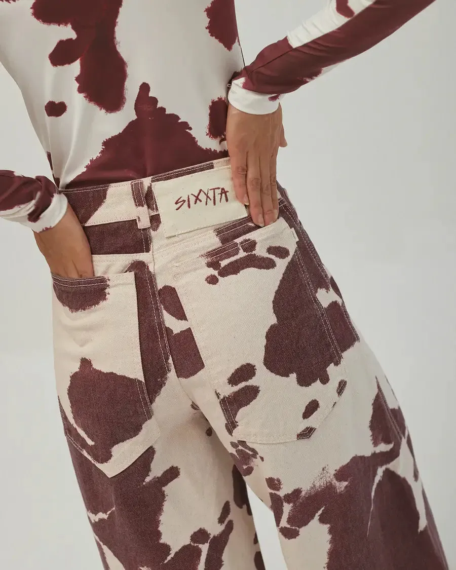 FIESTA FUN MAXI JEANS IN BURGUNDY