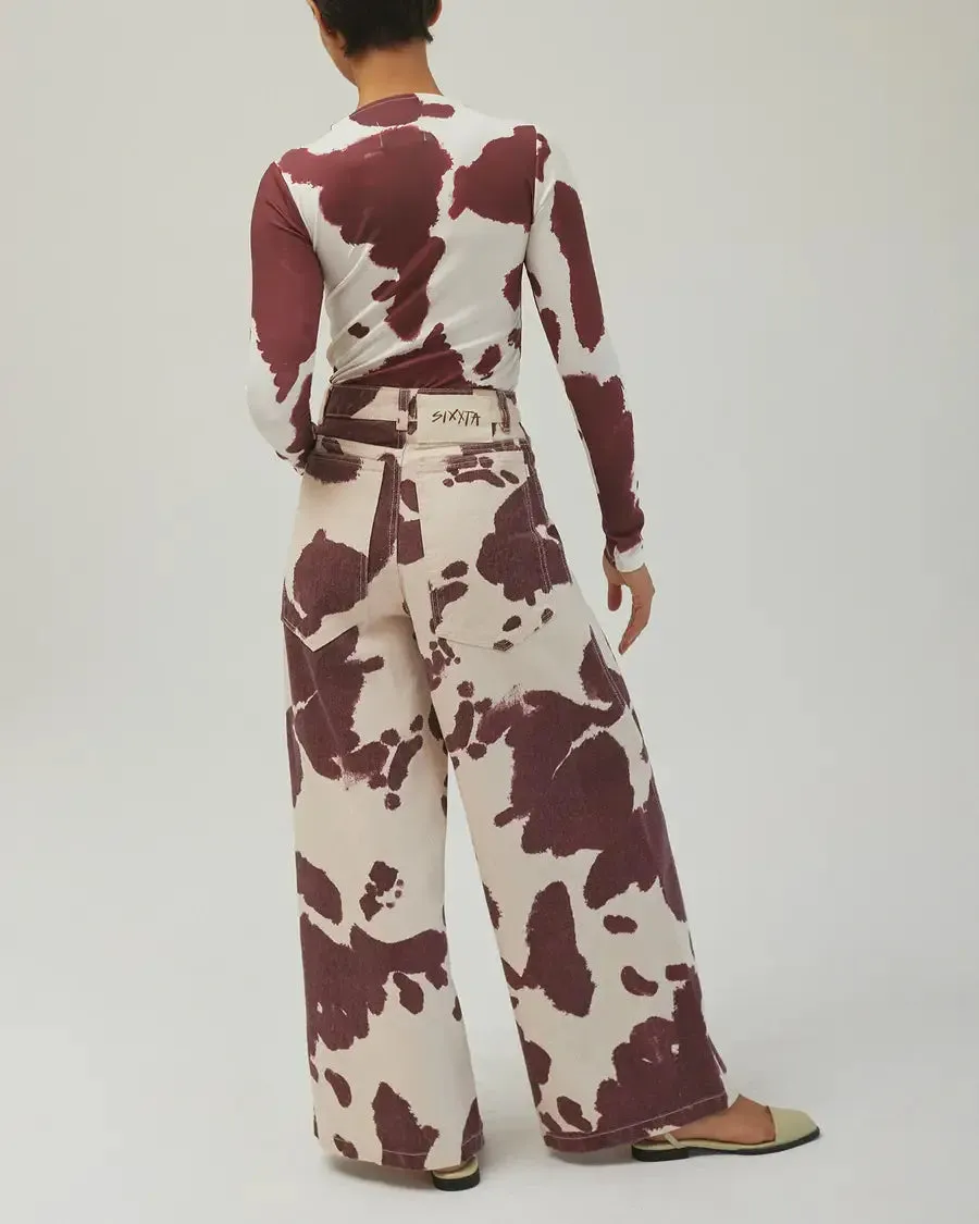 FIESTA FUN MAXI JEANS IN BURGUNDY