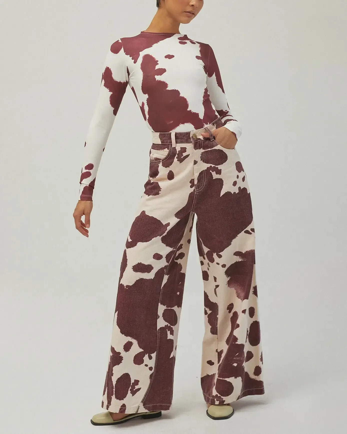 FIESTA FUN MAXI JEANS IN BURGUNDY