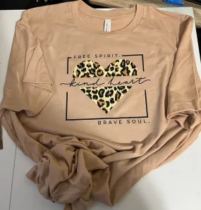 Free spirit, kind heart, brave soul shirt