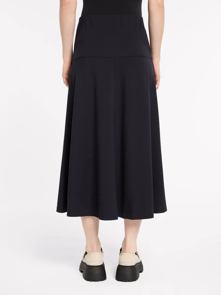 Marco Polo-Fit and Flare Ponte Skirt Navy