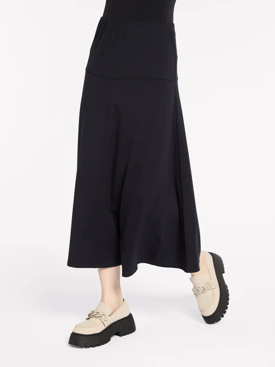 Marco Polo-Fit and Flare Ponte Skirt Navy
