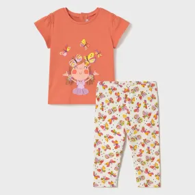 Mayoral Printed Leggings Set - Orange