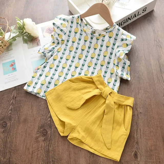 Melario Girls Clothing Sets 2020 New Summer Flower Printing Vest Pants Fashion Kids Clothes Casual Clothing Sets for Children