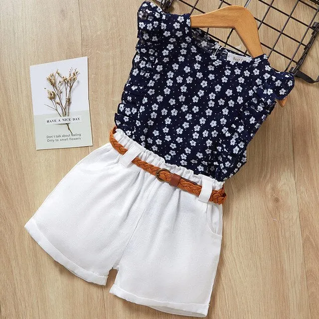 Melario Girls Clothing Sets 2020 New Summer Flower Printing Vest Pants Fashion Kids Clothes Casual Clothing Sets for Children