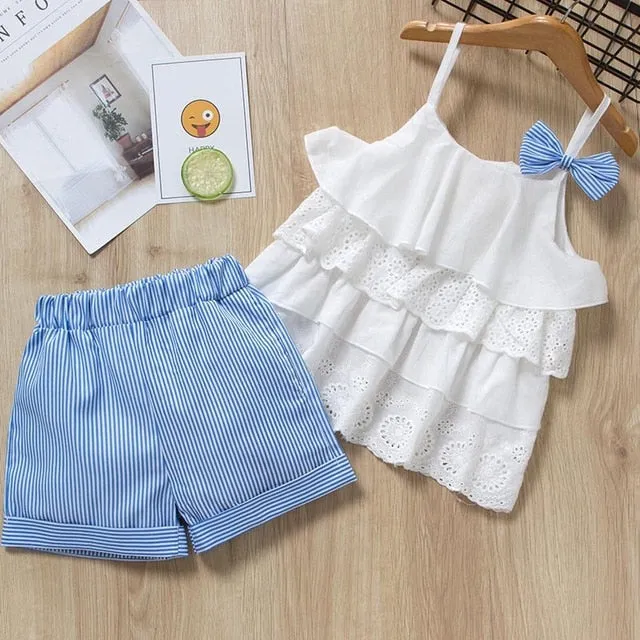 Melario Girls Clothing Sets 2020 New Summer Flower Printing Vest Pants Fashion Kids Clothes Casual Clothing Sets for Children