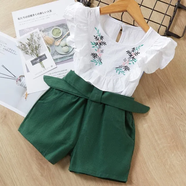 Melario Girls Clothing Sets 2020 New Summer Flower Printing Vest Pants Fashion Kids Clothes Casual Clothing Sets for Children