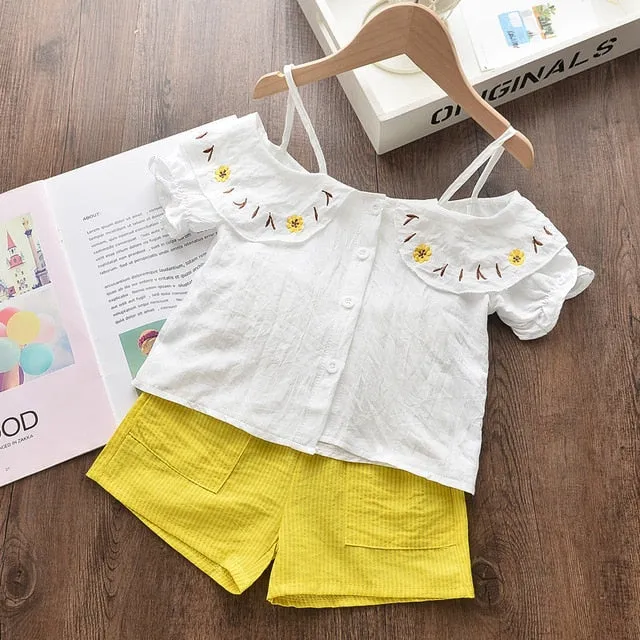 Melario Girls Clothing Sets 2020 New Summer Flower Printing Vest Pants Fashion Kids Clothes Casual Clothing Sets for Children