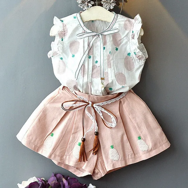 Melario Girls Clothing Sets 2020 New Summer Flower Printing Vest Pants Fashion Kids Clothes Casual Clothing Sets for Children