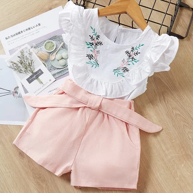 Melario Girls Clothing Sets 2020 New Summer Flower Printing Vest Pants Fashion Kids Clothes Casual Clothing Sets for Children