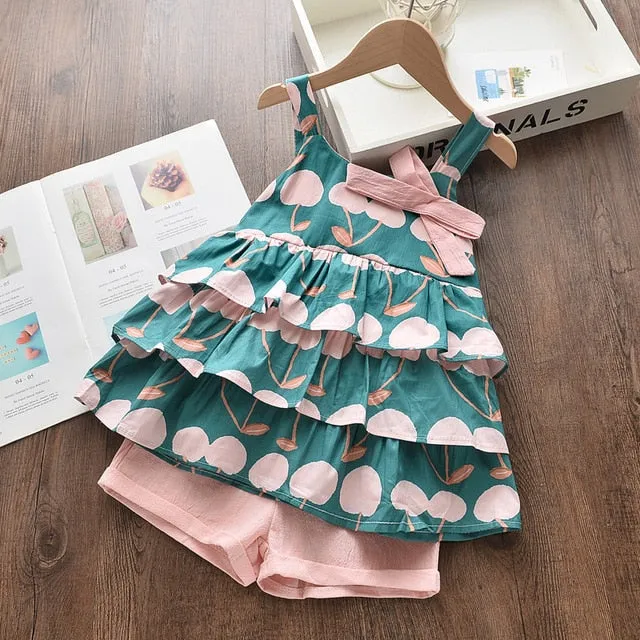 Melario Girls Clothing Sets 2020 New Summer Flower Printing Vest Pants Fashion Kids Clothes Casual Clothing Sets for Children