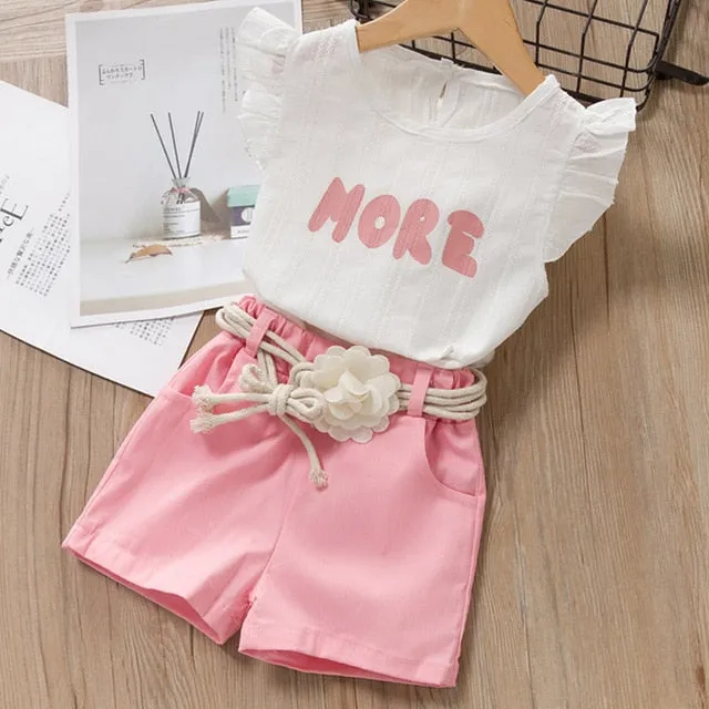 Melario Girls Clothing Sets 2020 New Summer Flower Printing Vest Pants Fashion Kids Clothes Casual Clothing Sets for Children
