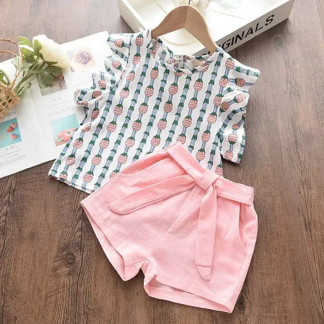 Melario Girls Clothing Sets 2020 New Summer Flower Printing Vest Pants Fashion Kids Clothes Casual Clothing Sets for Children
