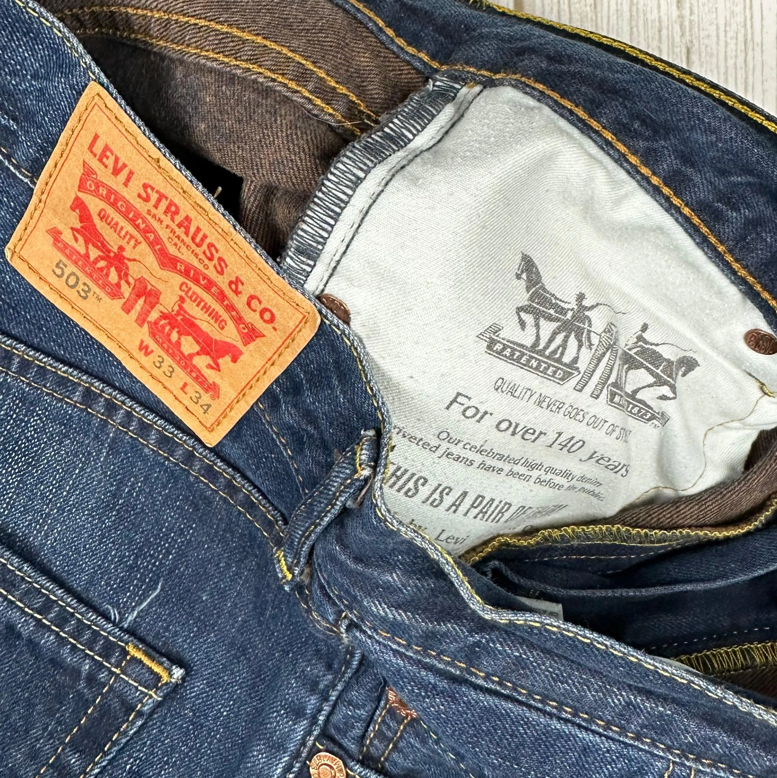 Mens Levis Bootcut 503 Denim Jeans - Size 33/34