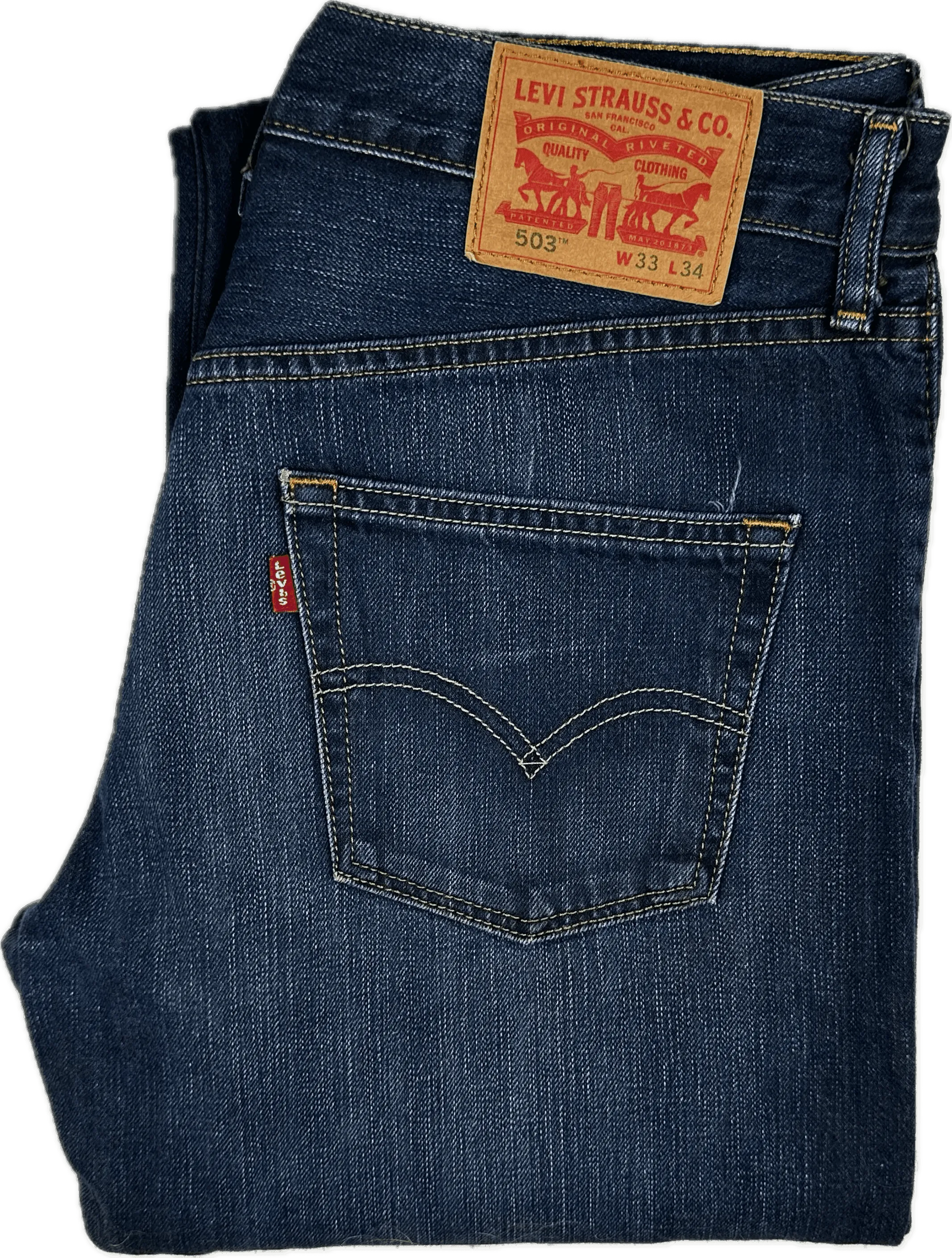 Mens Levis Bootcut 503 Denim Jeans - Size 33/34