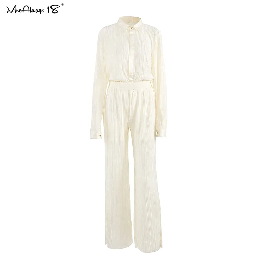 Mnealways18 Beige Pleated Wide Leg Pants Womens Pants Fashion 2023 Casual Loose Trousers