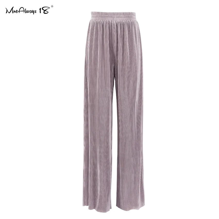 Mnealways18 Beige Pleated Wide Leg Pants Womens Pants Fashion 2023 Casual Loose Trousers