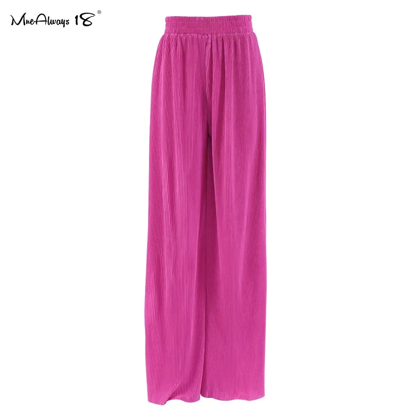 Mnealways18 Beige Pleated Wide Leg Pants Womens Pants Fashion 2023 Casual Loose Trousers