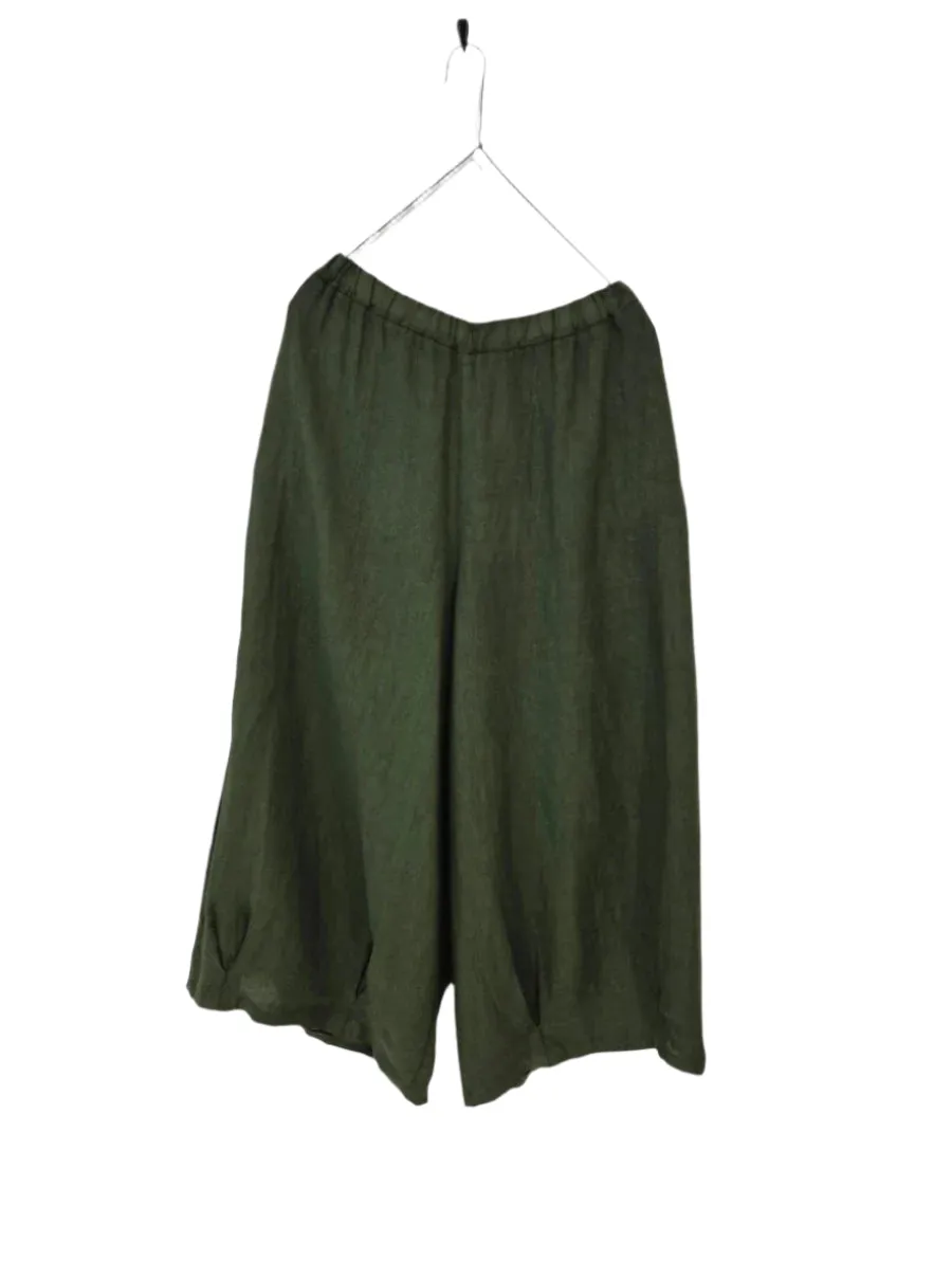 Montaigne-Eadie Linen Pant with Gathering Detail