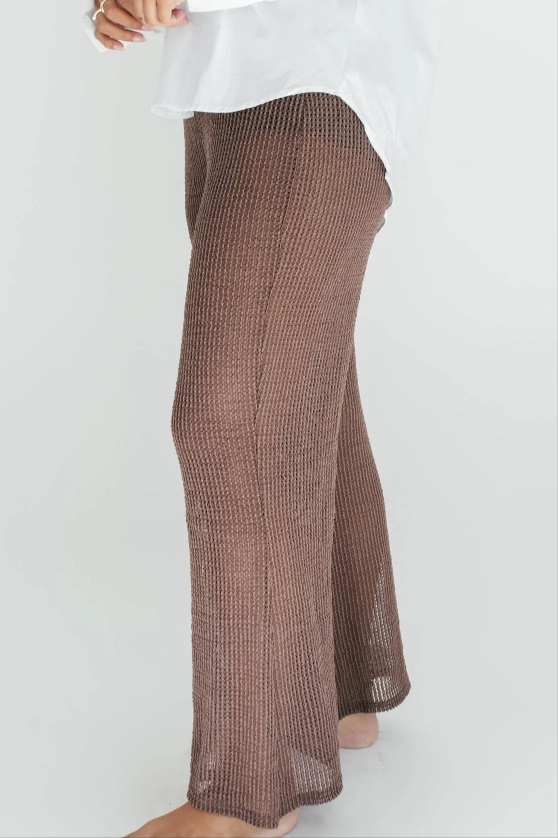Somewhere Sunny Crochet Pant - Brown