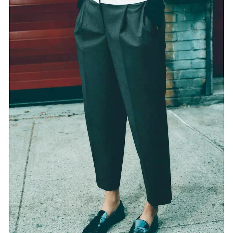 UAKISS  -  Women's Autumn Vintage Pocket Ankle Pants Fashion Pencil High Waist Office Lady Streetwear Female Youthful Woman Clothes 2024