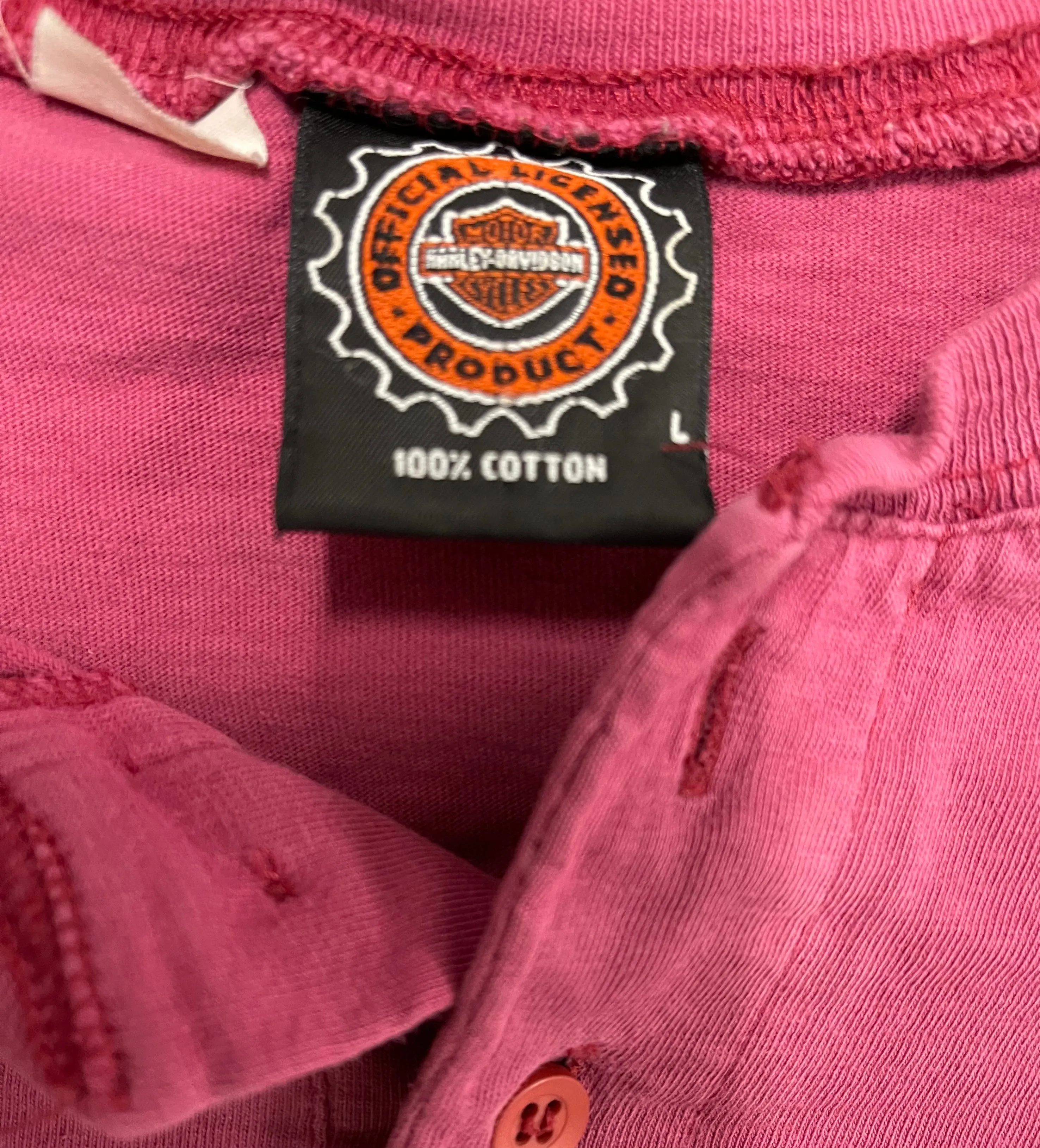 Vintage Harley Davidson Henley Tee XL